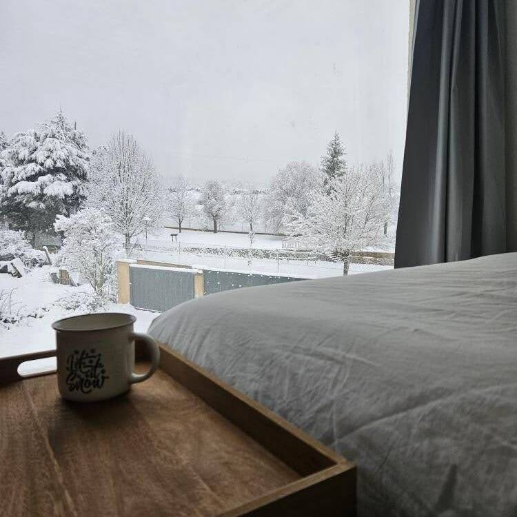 cama y nieve
